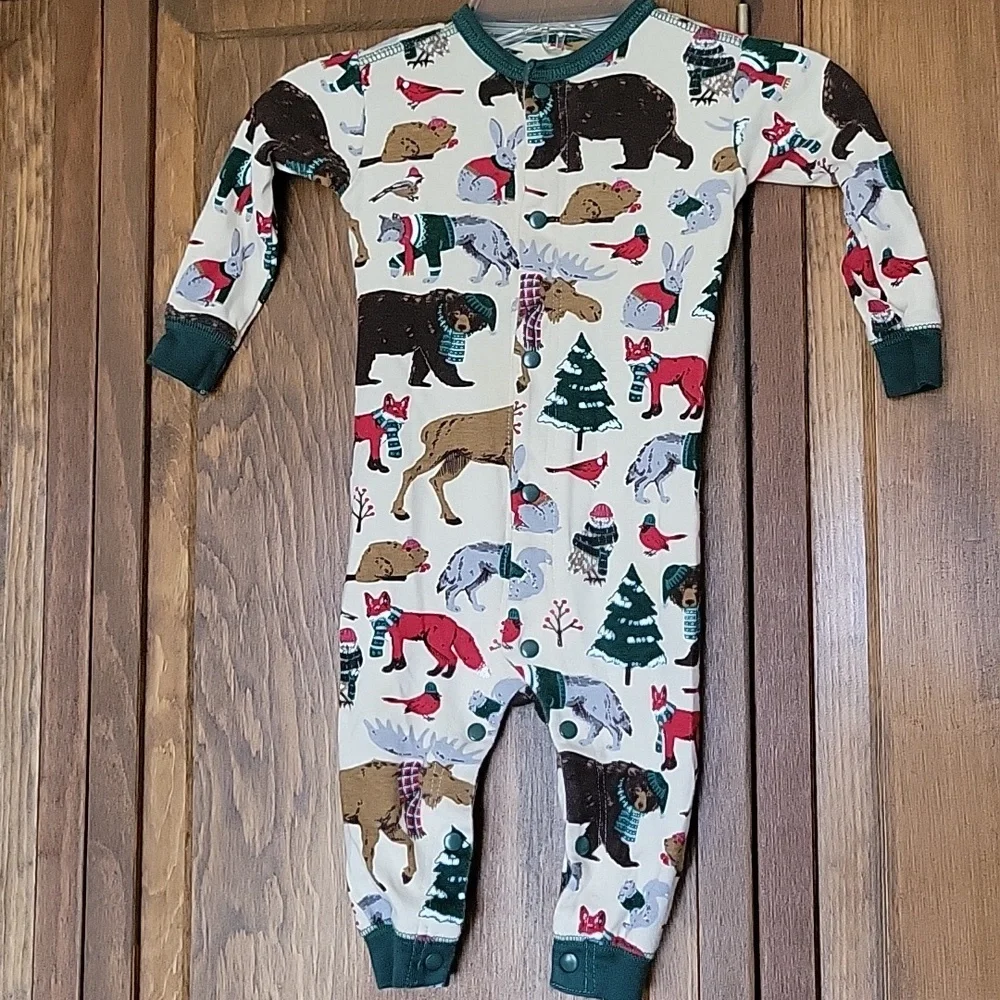 Little Blue House NWOT Woodland Animals One Piece Bodysuit Sz 6-12M